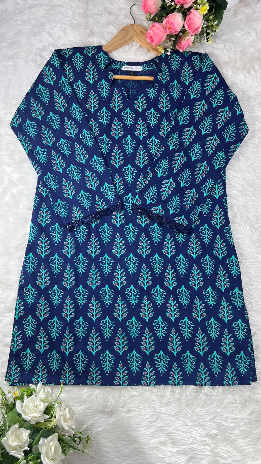 Premium Aarong Slab Cotton Floral Kurti