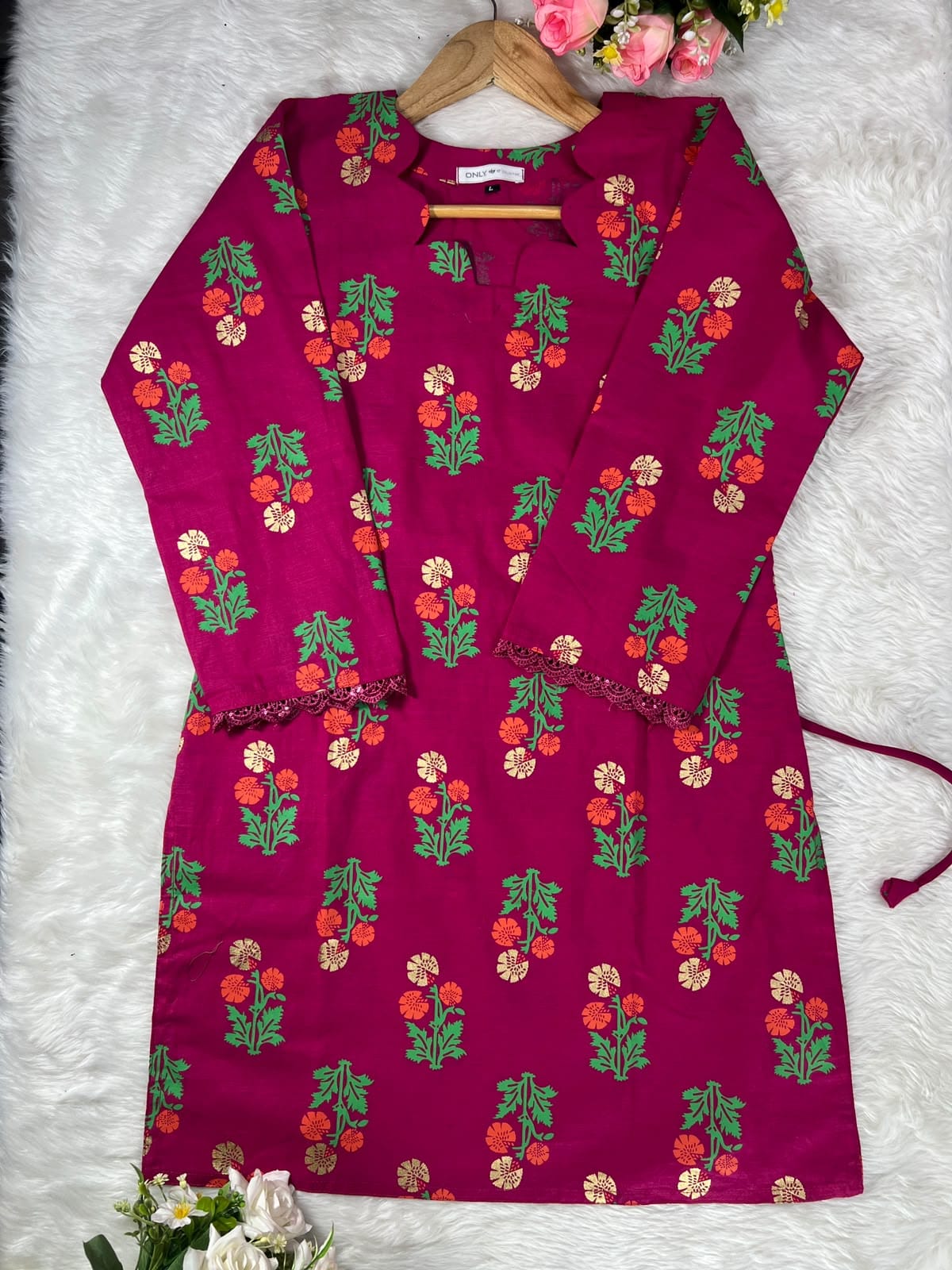 Premium Aarong Slab Cotton Floral Kurti