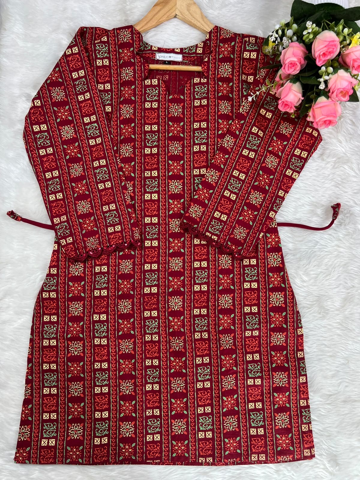 Premium Aarong Slab Cotton Floral Kurti