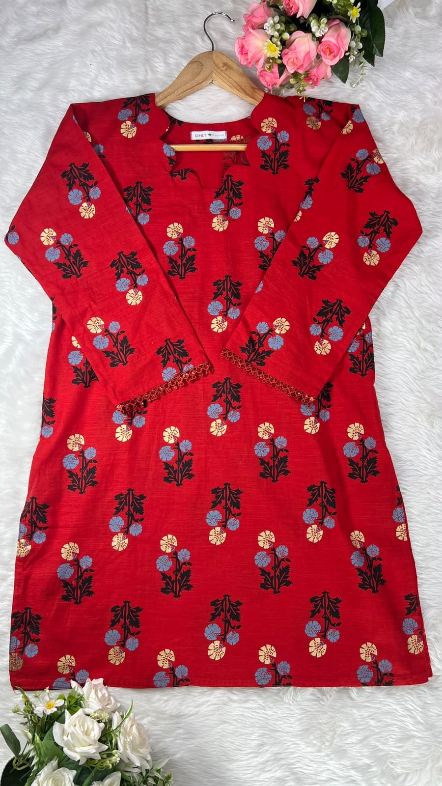Premium Aarong Slab Cotton Floral Kurti